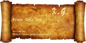 Kner Géza névjegykártya